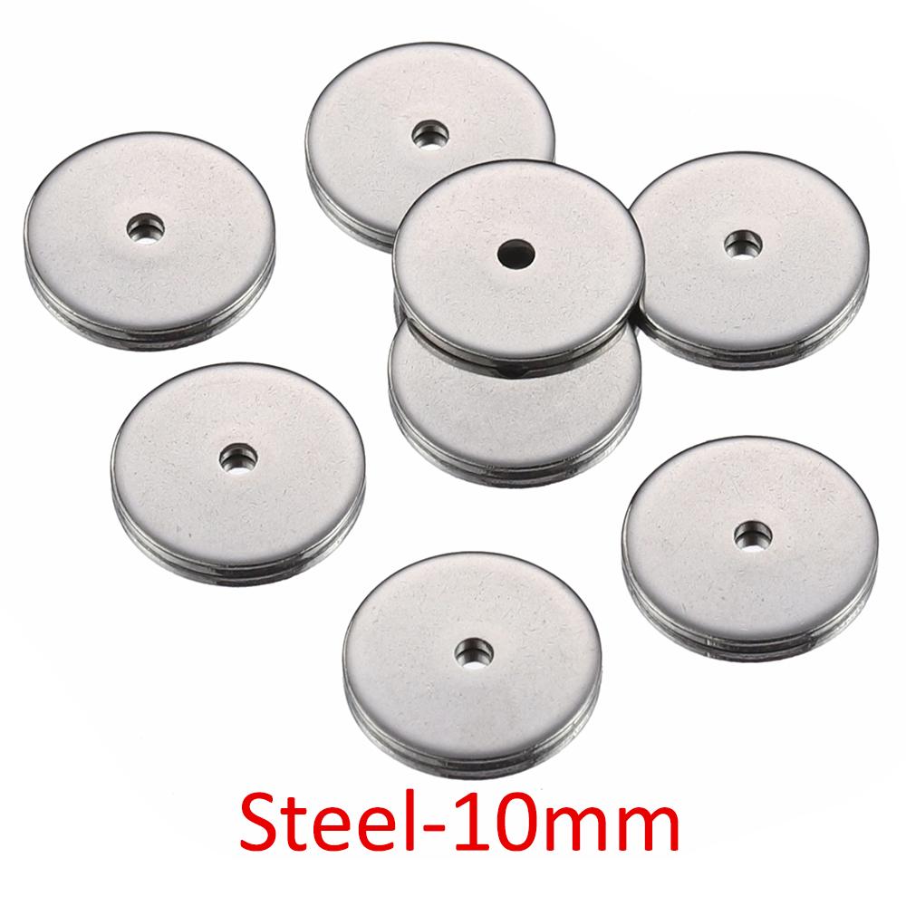 40pcs 20pcs Stainless Steel Flat Round Spacers Loose Beads for Necklace Bracelet Earrings Jewelry Making DIY Pendants Charms