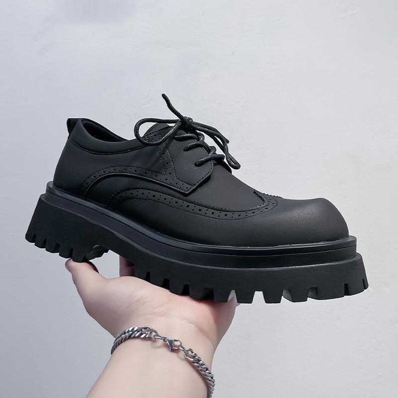 Мужская мода свадебная вечеринка платье туфли броги из натуральной кожи шнуровка дерби обувь черные трендовые кроссовки на платформе молодежная обувь