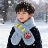 Новогодний детский шарф-бафф из искусственного кроличьего меха - Толстый, теплый, милый, унисекс, для осени и зимы