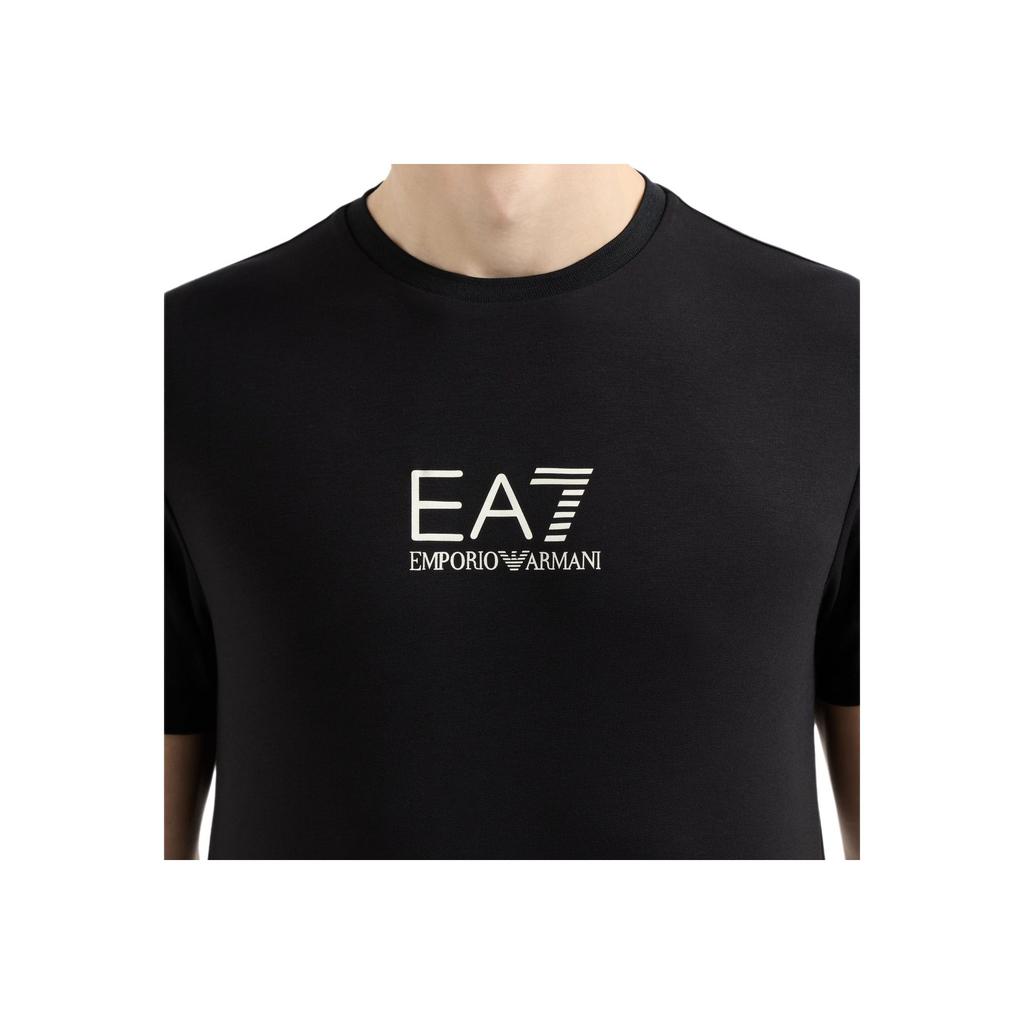 Emporio Armani Мужская футболка EA7 с принтом золотого логотипа, однотонная, с круглым вырезом, коротким рукавом, топ черный 7M000301-AF13739-UC001