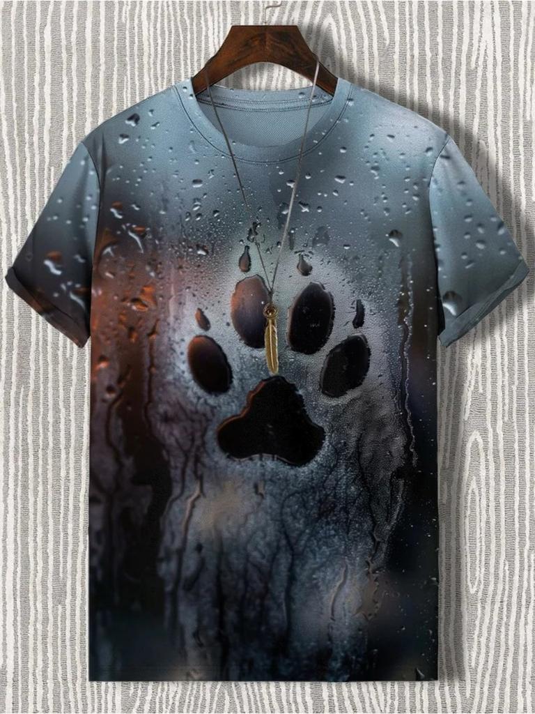 Мужские футболки с забавными животными и 3D-принтом, футболки с короткими рукавами, топы, рубашки с круглым вырезом, летняя повседневная мужская одежда, одежда