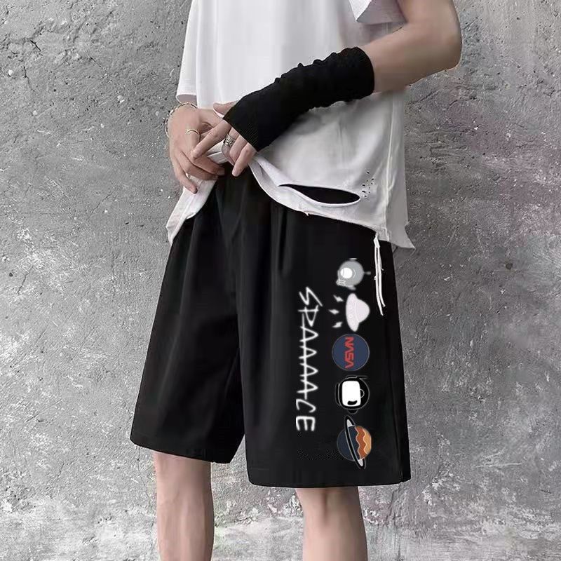 Мужские шорты большого размера, повседневные брюки, мужские плюс свободные спортивные штаны с пятью точками, весенне-летний тренд, корейская версия, все подходят