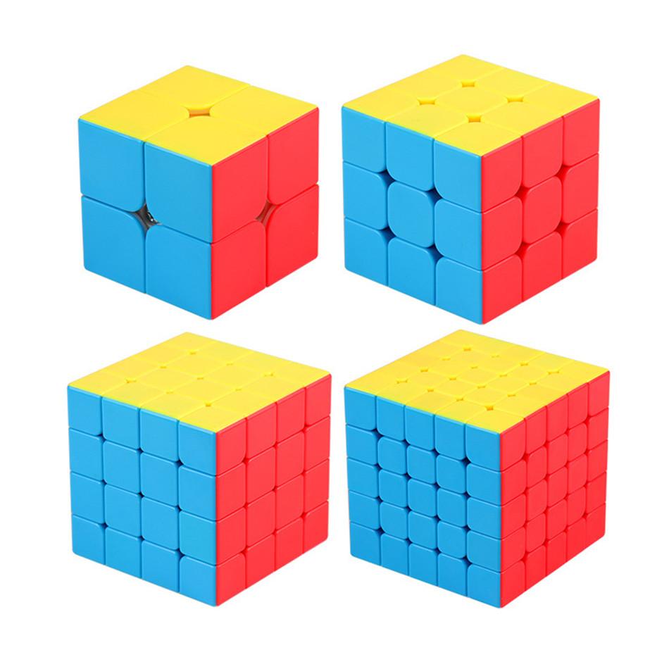 Набор скоростных кубиков, 4 шт., Moyu MofangJiaoshi 2x2, 3x3, 4x4, 5x5 Meilong Magic Cube, пирамида, перекос Megaminx SQ1, упаковка, развивающие игрушки