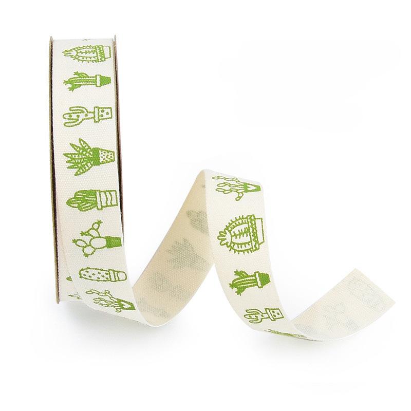 Лента из хлопка с принтом черепахи на спине, листа кактуса, цветы, садовые растения в горшках, декоративный тканевый материал 10 м