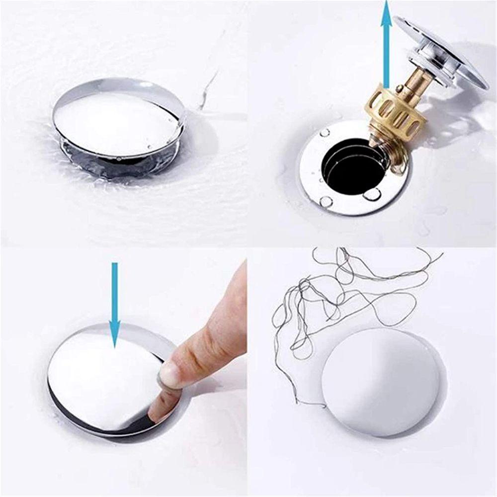 With Anti-clogging Basket Wash Basin Bounce Drain Filter Sink Drain Plug Size Sink Drain Stopper