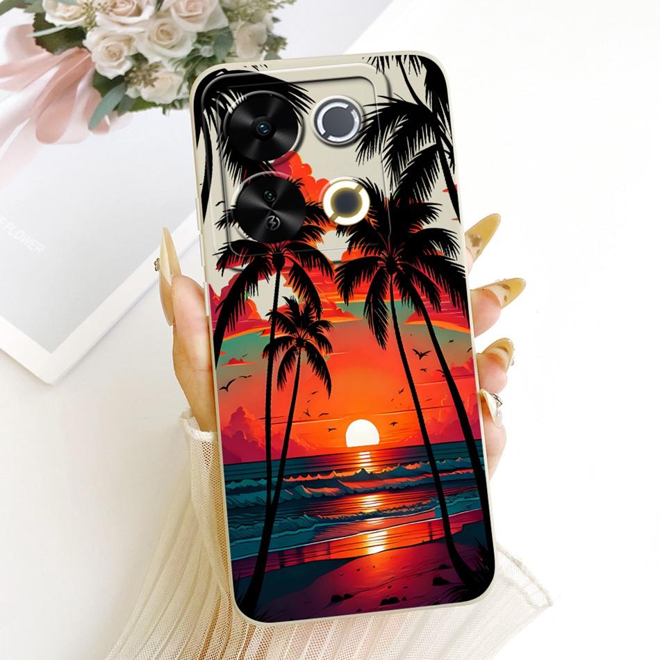 For ITEL P65 Fashion Dusk Beach Painting Phone Case For Itel P671L ItelP65 Shockproof Soft Silicone Covers Bumpers