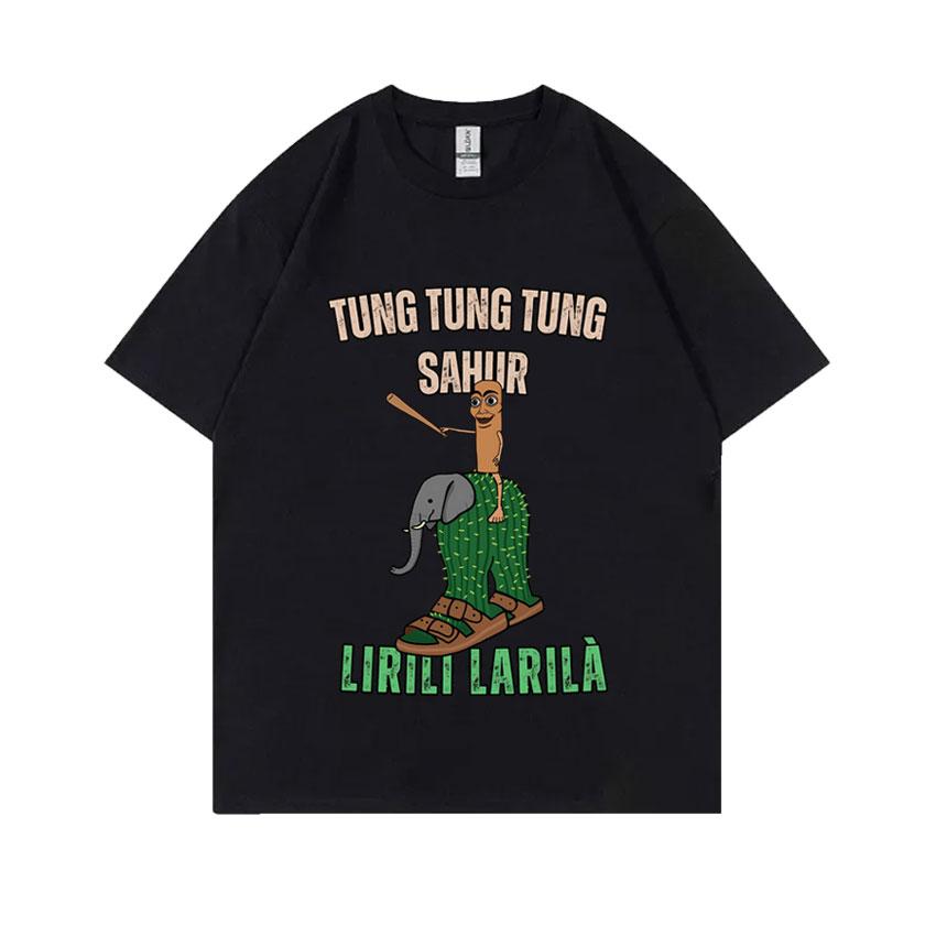 Hot Sale Italian Brainrot Funny Meme T Shirt Tralalero Tralala Tung Tung Tung Sahur Brr Brr Patapim Bombardiro Crocodilo T-shirt