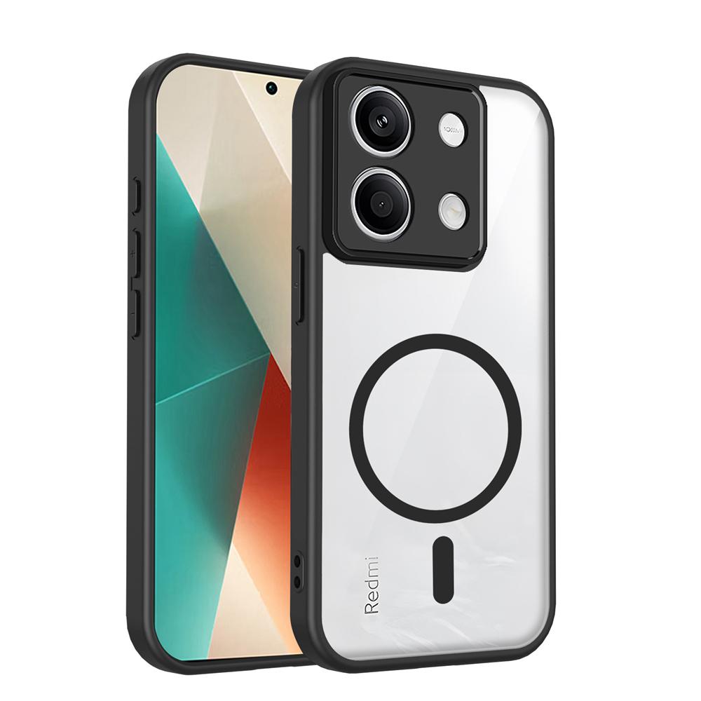 KEYSION Прозрачный магнитный чехол для телефона для Xiaomi POCO M6 Pro 4G Мягкий силикон+ПК HD Clear Ударопрочная задняя крышка для POCO X6 5G