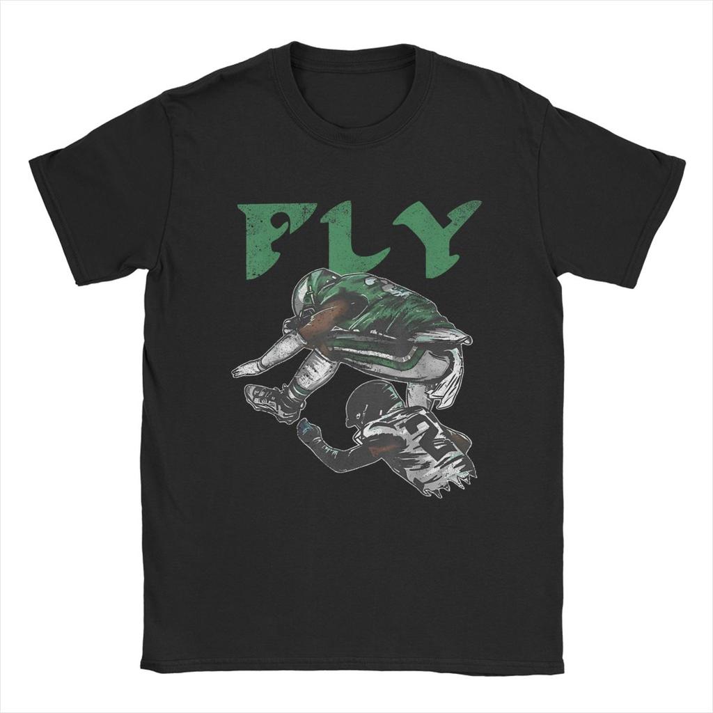 Saquon Barkley Fly The Reverse Hurdle T Shirt for Men 100% Cotton Funny T-Shirt Rugby Eagle Tees Short Sleeve Clothes Plus Size