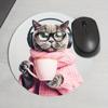 Случайное Размещение Печатный Кот Круглый Портативный Коврик для Мыши Компьютерный Офисный Коврик для Стола Прочный Нескользящий Утолщенный Мультяшный Коврик для Стола