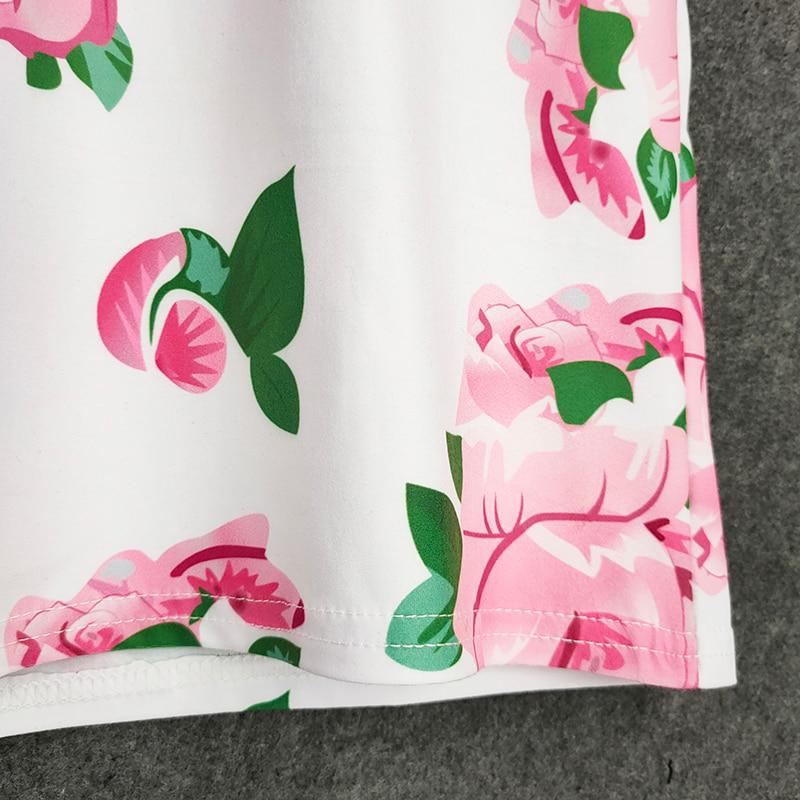 Милая футболка с большим цветком для девочек, модные летние детские топы, футболки с милым принтом, детские футболки с круглым вырезом