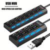 USB 2.0 ХАБ USB 3.0 Адаптер Питания Много USB Портов Адаптер Питания Расширитель USB Многопортовый Разветвитель С Переключателем Для Ноутбука Компьютера
