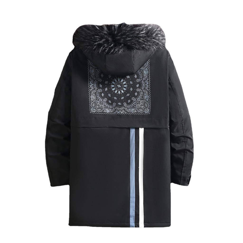 12XL Men's Plus Fat Plus Size Plus Cotton Windbreaker Mid-length Parker Loose Extra Large Cotton Jacket