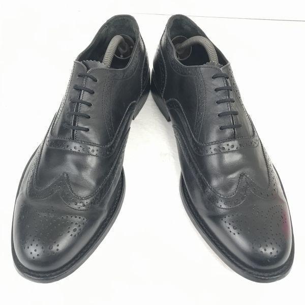 Van Lier Netherlands Leather Wingtip 29.5 Black Full Brogue Dress Shoes Business(USED)