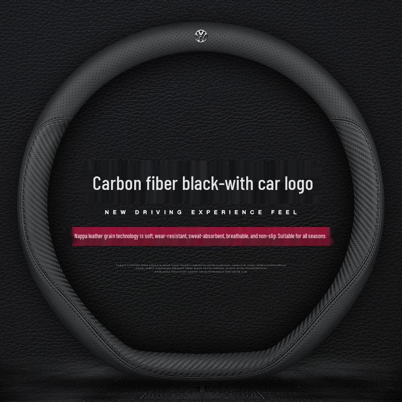 VW Steering Wheel Covers Compatible with Lavida, Sagitar, T-Roc, Polo, Tayron X, Magotan, Tiguan L, Bora, Lamando - Fits New & Old Models.