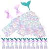 10pcs Mermaid Party Boxes Favors Mermaid Gift Bags with Thank You Stickers for Kids Birthday Baby Shower Under The Sea Mermaid Party Decorations