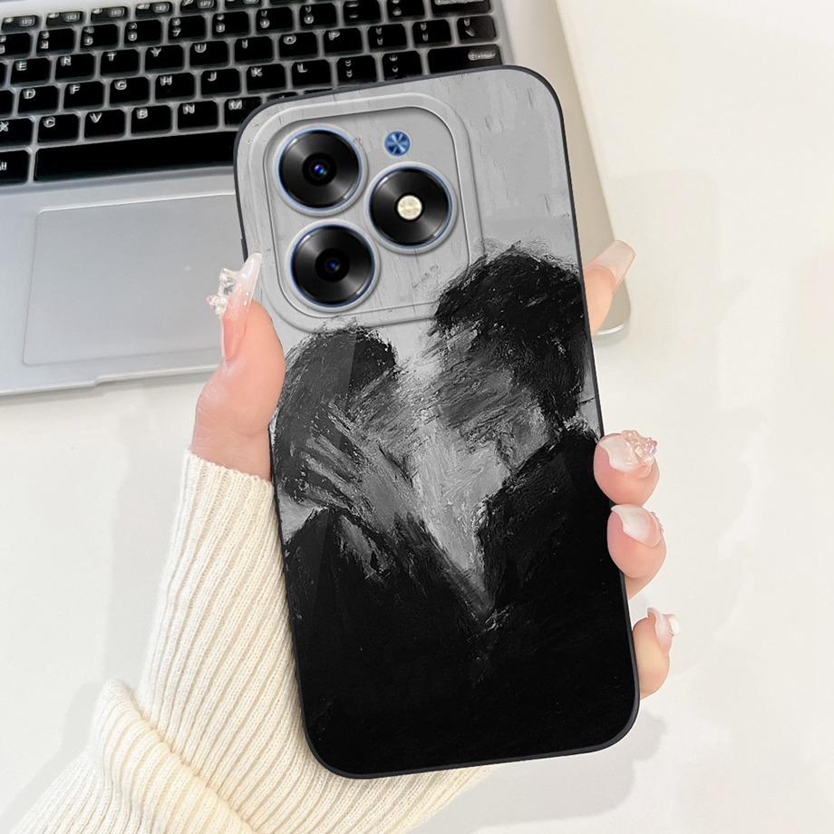 Чехол для Tecno Spark Go 2024 Tecno Spark 20c 20 Pop 8 Funda Эстетичный Мультяшный Панда Кролик Защита Камеры Матовый Мягкий Чехол