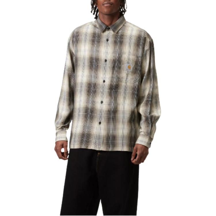 Carhartt WIP SS25 Рубашки Мужские Светло-коричневые С острым воротником Умеренные Другие I034379-2ME-XX
