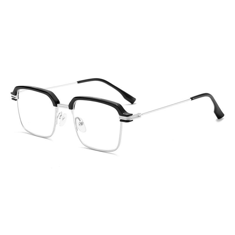 Fashion Square Reading Glasses Men Women Anti Blue Light Metal Frame Presbyopic Glasses Computer Eyewear +1.0 To +4.0