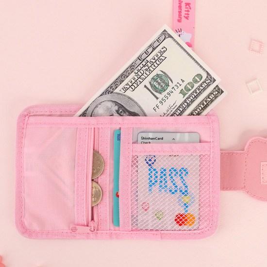 Female Student Hello Kitty Hologram Lightweight Two-stage Necklace Wallet Sanrio Kitty Coin Card Wallet, a Popular Character In Korea