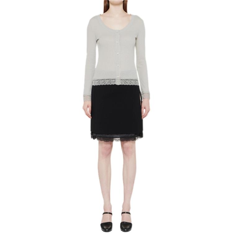 Onitsuka Tiger Ss25 Ws Cardigan Comfortable Soft Long Sleeve Knitwear Women cardigans Light-Gray 2182B500-020