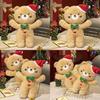 Christmas Bear Plush Toy Doll With Santa Hat For Holiday Decor