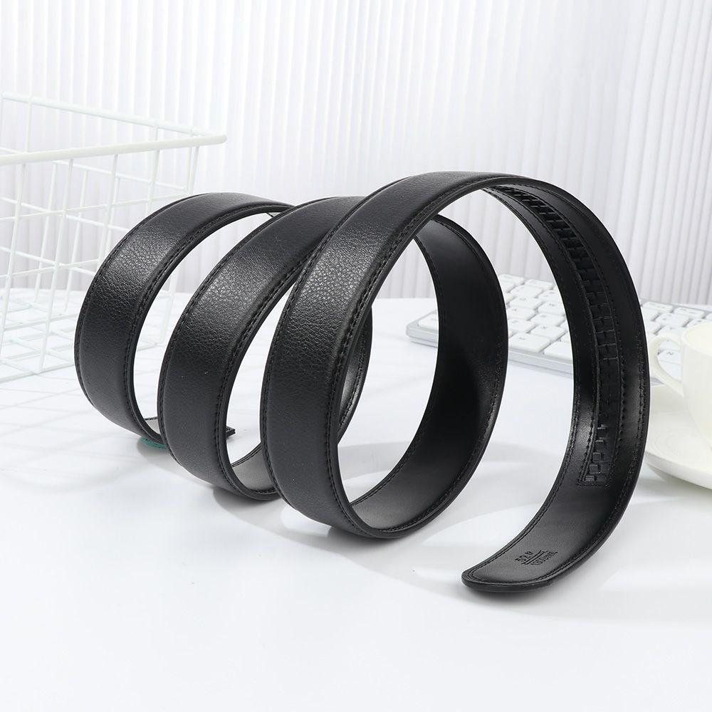 High Quality Luxury Black No Buckle Belt Automatic Belt Leather Waist Strap Waistband