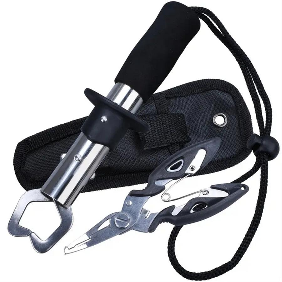 FTK Рыболовные клещи из нержавеющей стали с резаком для разъемных колец и набором тросов — незаменимая вещь для коробок со снастями и любителей рыбалки!