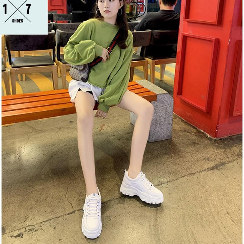 Обувь для папы, Нескользящие низкие кроссовки на платформе в корейском стиле, повседневная женская обувь на шнуровке с круглым носком