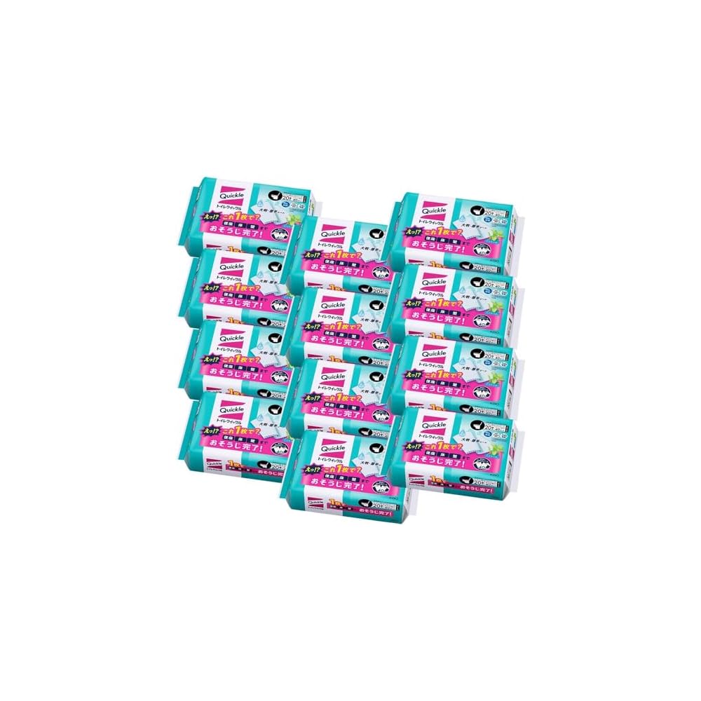 [Bulk Purchase] Toilet Quickle Toilet Cleaning Wipes, Mint Scent, Refill Pack of 12