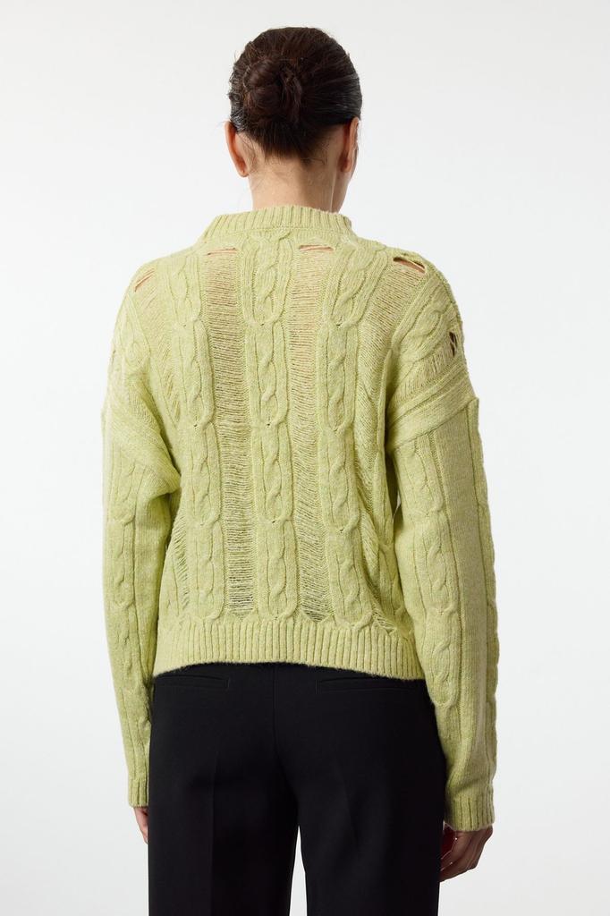 Women's Elegance Style Sweater Black Cotton Hair Knit Knitwear Sweater