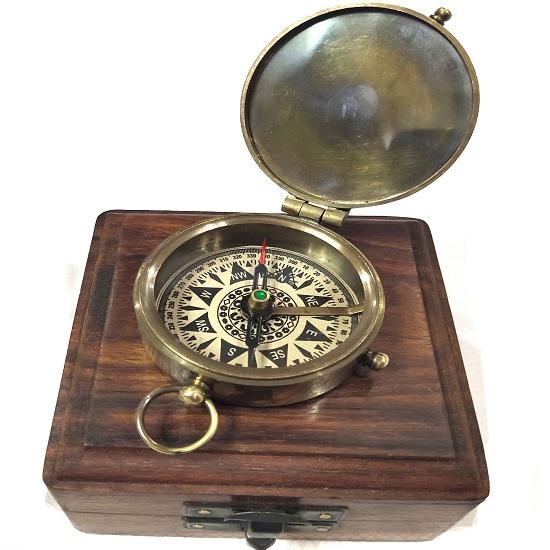 Vintage Nautical Compass  100 Year Calendar Compass  Engraved Compass