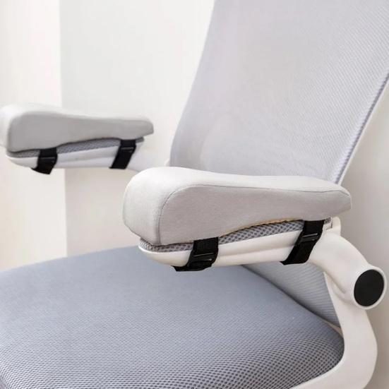 1 Pair Memory Foam Armrest Pad Chair Armrest Cushion with Adjustable Straps Elbow Support Pillow for Home Gaming Chair Office Chair