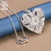 925 Sterling Silver Photo Frame Pendant Necklace Jewelry