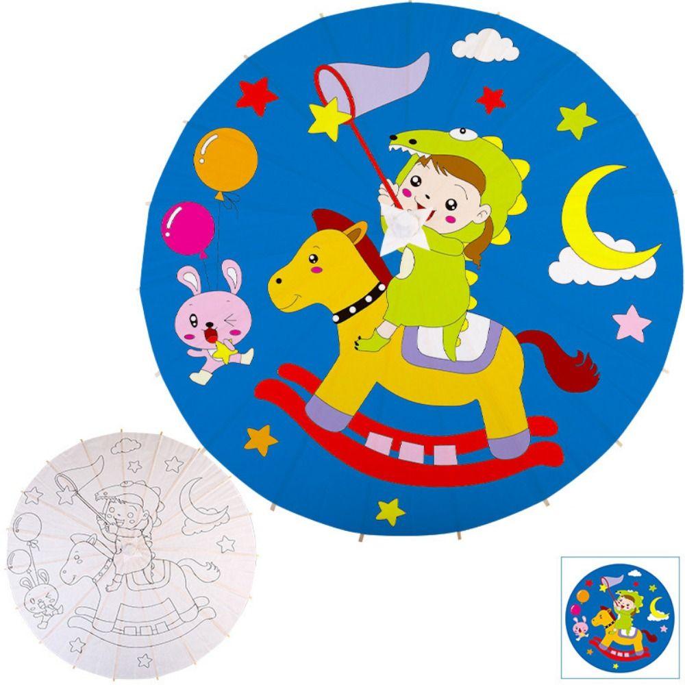 Comfortable Grip Blank Paper Umbrella DIY Wood Drawing Umbrella Oil Paper Umbrella  Dance Prop