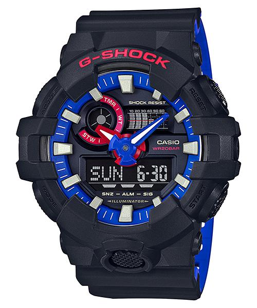 Casio Мужские часы G-SHOCK на смоляном ремешке, водозащита 200 м, аналоговые, ударопрочные, кварцевые, GA-700LT-1A