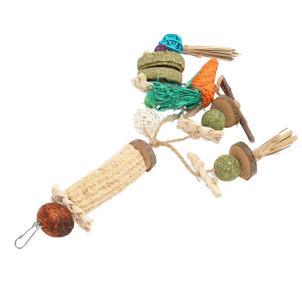 Rabbit Cage Hanging Chew Toys Rabbit Teeth Grinding Chew Toys for Guinea Pigs Chinchillas Hamsters Rats Teeth Grinding