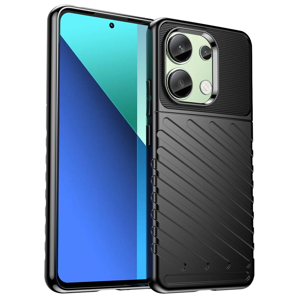 Thunder Series For Xiaomi Redmi Note 13 4G Case Twill Texture Thickened TPU Soft Phone Cover