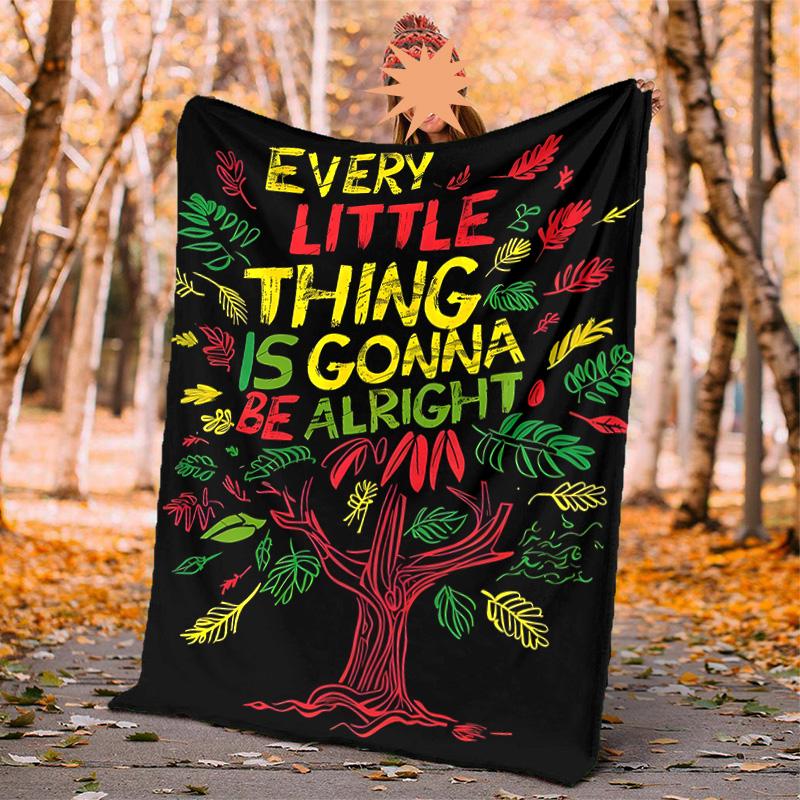 Reggae Flannel Blanket Soft Warm All-Season Throw, Design for Camping, Car Travel, Hiking Sofa, Bed, Office Perfect Gift for Parties