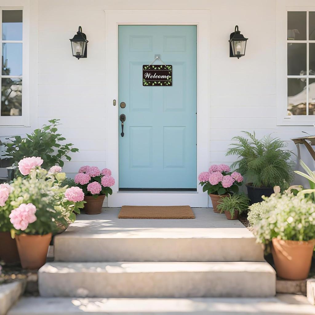 2 Pack Welcome Signs for Front Door - Durable Metal Welcome Sign for Wall Decor, Hanging Welcome Door Signs with Rope - Weatherproof and Easy to tall