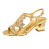 2025 New Comfortable Crystal Sandals Women's High Heels Fashion Summer Diamond Inlaid High-grade Beach Leather Shoes