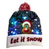 Lovely Snowman ElK Christmas Hat LED Caps New Year Xmas Hairball Home Decorations for Women and Men KTY