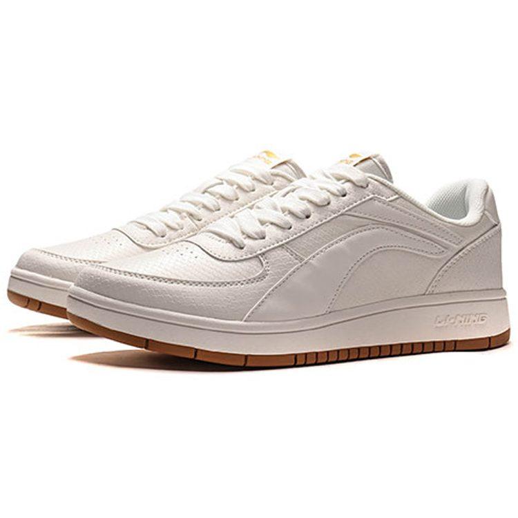 Мужские низкие кеды для скейтборда Li Ning из синтетической кожи, белые AGCP347-1