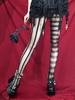 Vintage Gothic Dark Punk Style Sexy Pantyhose Goth Lolita Uniform Striped AB Asymmetric Hollow Out Fishnet Tights Women Summer