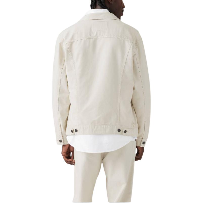 Куртка Levis SS25 из льна и денима, свободного кроя, с заостренным воротником, с логотипом на переднем кармане, мужская, белая A5782-0063