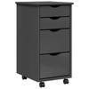 Mobile Drawer Cabinet MOSS Grey Solid Pine Wood
