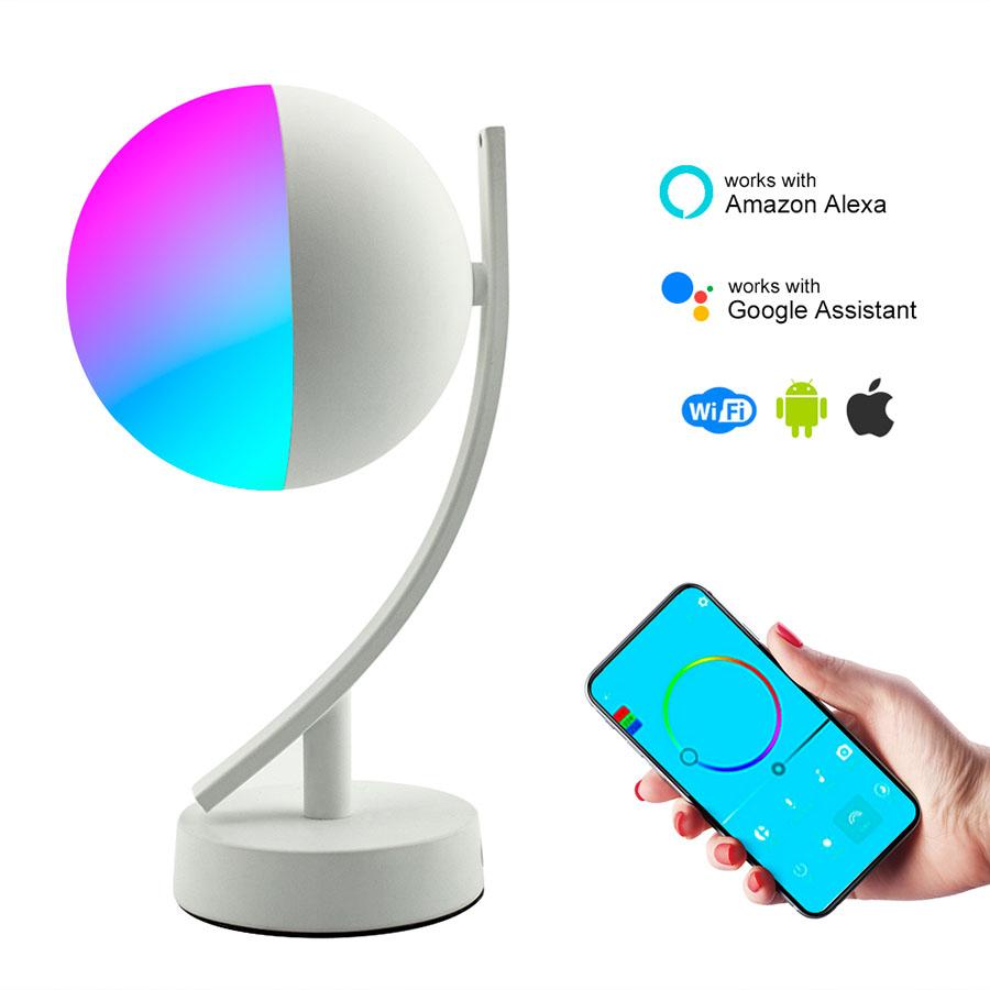 Светодиодная лампа Rgb 7 Вт, умный голосовой светодиодный пульт управления, приложение Wi-Fi, пульт дистанционного управления, Dimbare Slaapkamer Tafel Nachtverlichting Werken Met alexa Google Thuis
