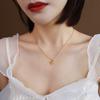 Niche Design Simple Temperament Peach Heart Love Ожерелье Женское Ожерелье Цепь Титановая Сталь Покрытие 18-каратное Золото Ювелирные Изделия Женские