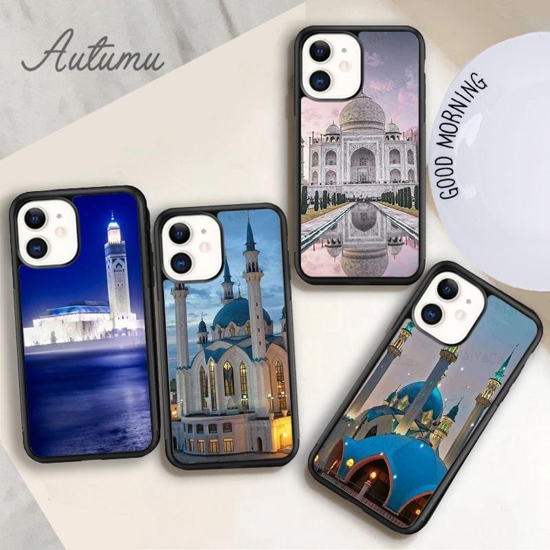 Мусульманское здание мечети Чехол для телефона для iPhone 11 12 13 14 Pro Max mini X XR XS SE 2020 5 6S 7 8 Plus Samsung Galaxy S21 S22 Чехол