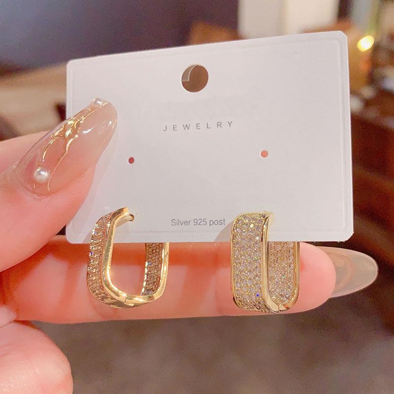 Элегантные U-образные серьги-каффы из циркония — модные серьги с микроинкрустацией для женщин